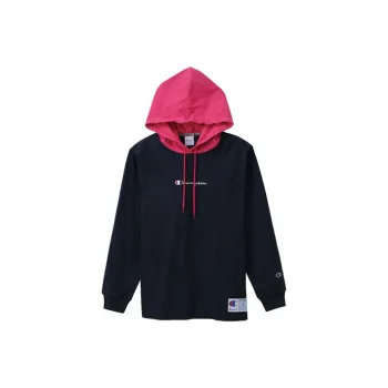 Champion Hooded Fitted Regular Long Sleeved Sweatshirt Japan Version Unisex Navy Blue