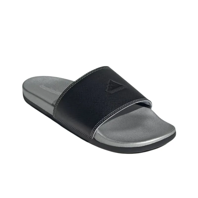 Adidas Adilette Comfort Slides Core Black Silver Metallic-2