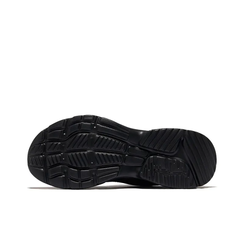 Erke Wear Resistant Breathable Height Increasing Low Top Casual Shoes Women's Jet Black-4