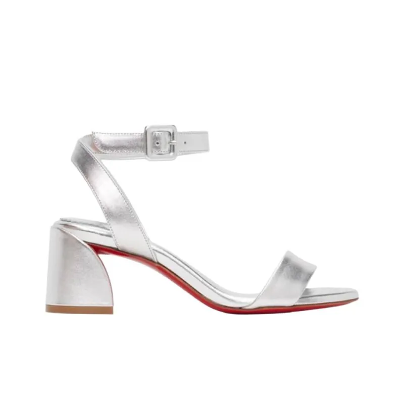 CL LUBOTING Miss Sabina One Strap Sandals 5.5cm Women's Silver-1