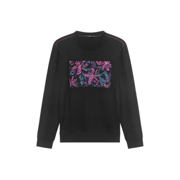 DAVID NAMAN Straight Long Sleeved T Shirt Men's Black