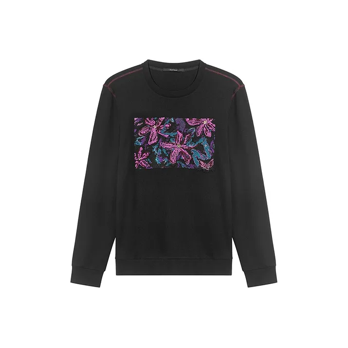 DAVID NAMAN Straight Long Sleeved T Shirt Men's Black-0