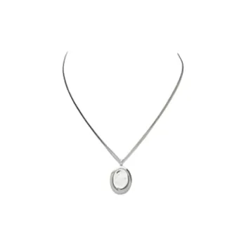 CHANEL Resin Necklaces Unisex Silver