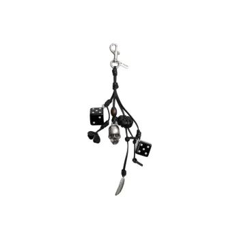 COACH Leather Keychains Women's Black