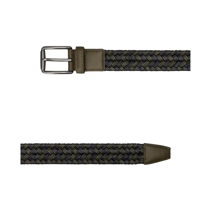 TOD'S Leather, Metal, Cotton Leather Belts Men's Green 3.5CM-1
