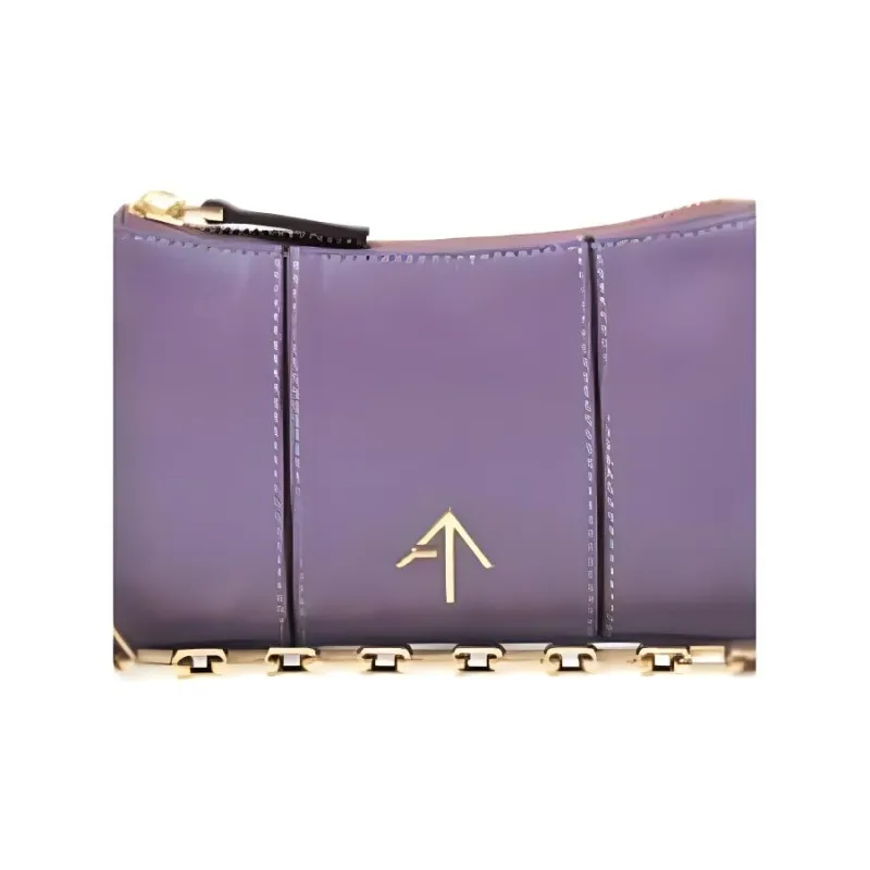 Manu Atelier Calfskin Cylinder Bag, Shoulder Bag, Handbag, Shoulder Bag Mini Women's Purple-4