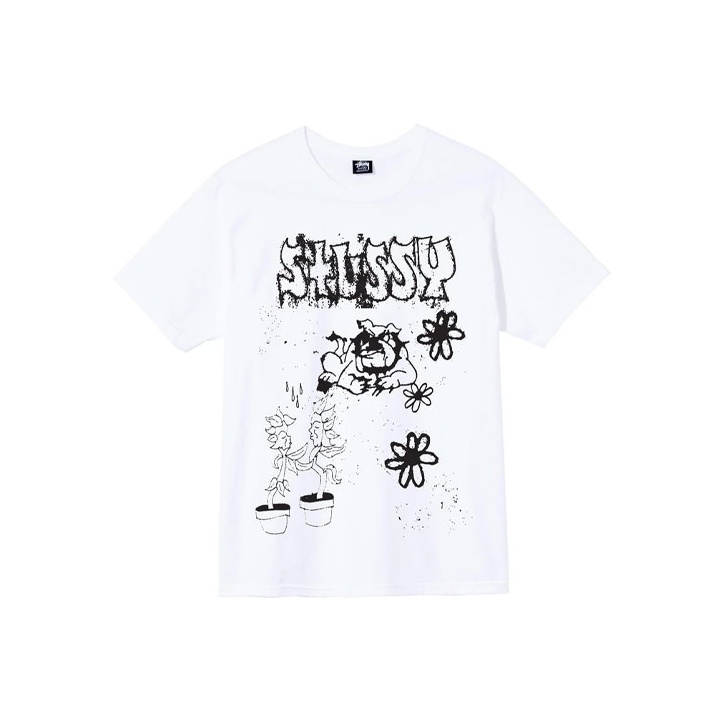 Stussy Peace Dot Pigment Dyed Tee Black L - POIZON