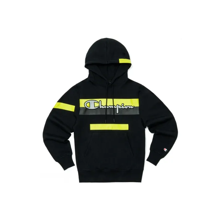 Champion Hooded Loose Fit Regular Sweatshirt Winter US Version Men's Black-0