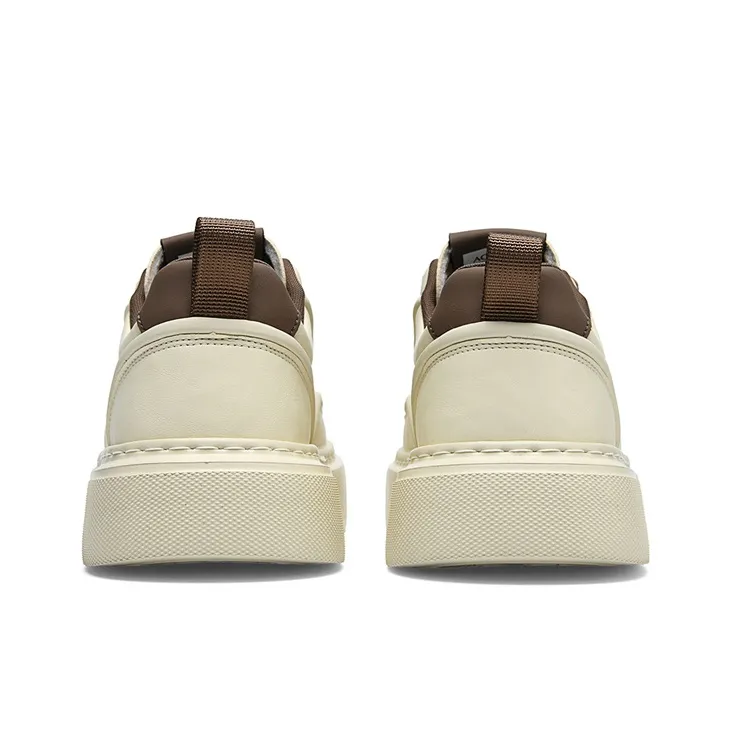 AOKANG Air Force One Series Skateboard Shoes Men Low Top White Red, Beige Brown-10