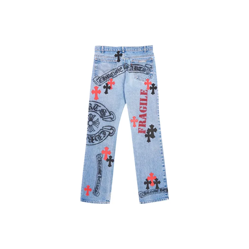 Chrome Hearts Vintage Levi's Stencil Cross Patch Denim-1