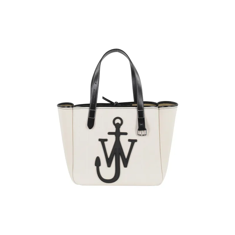 JW Anderson Cotton Tote Bag, Shopping Bag, Handbag Women's White-0