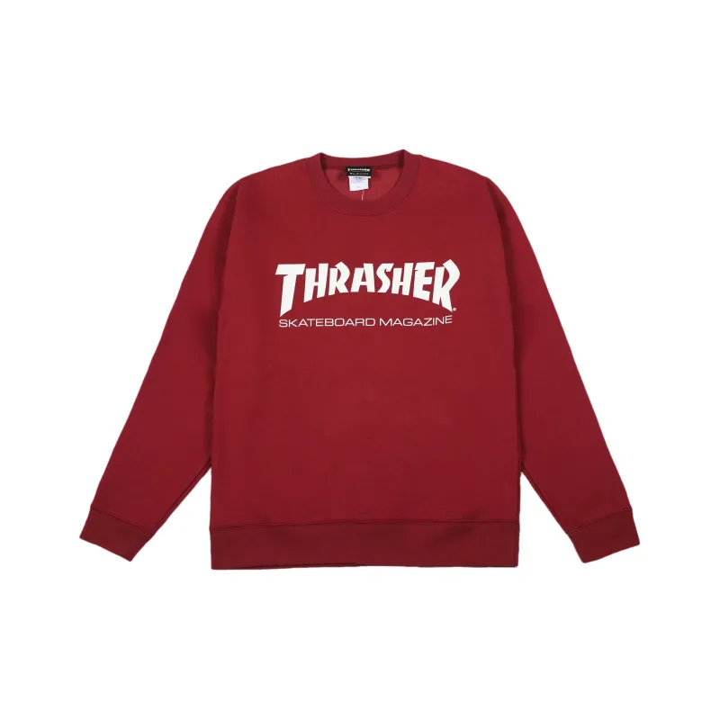 Thrasher Crew Neck Sweatshirt Japan Version Unisex Burgundy-0