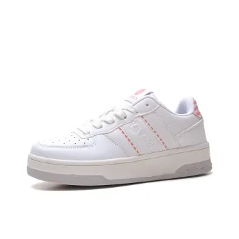 STUR YSN Wear Resistant Lightweight Height Increasing Low Top Skateboard Shoes Women's White Peony Pink