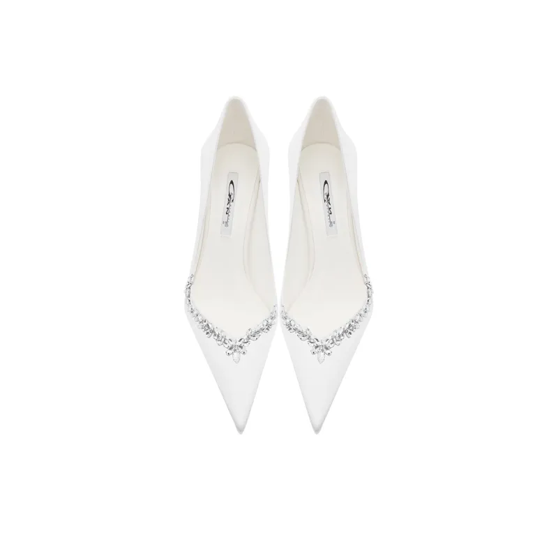 Ganxiaojie Slim Heel High Heels Women's White-4