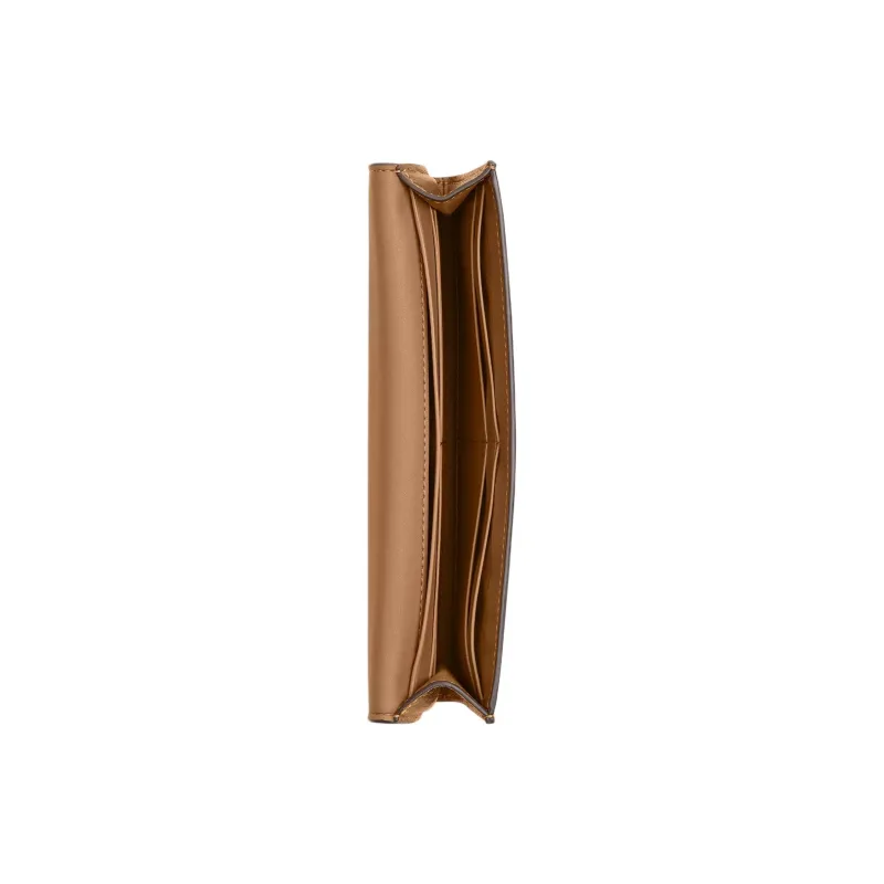 COACH Polished Pebbled Leather Wallet Women's Honey Brown-1