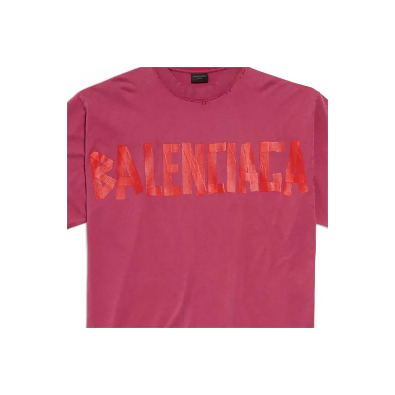 Balenciaga Tape Type T Shirt 'Raspberry'-4
