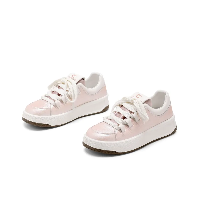 C°BANNER Abrasion Resistant Low Top Skateboard Shoes Women's Champagne Pink-3
