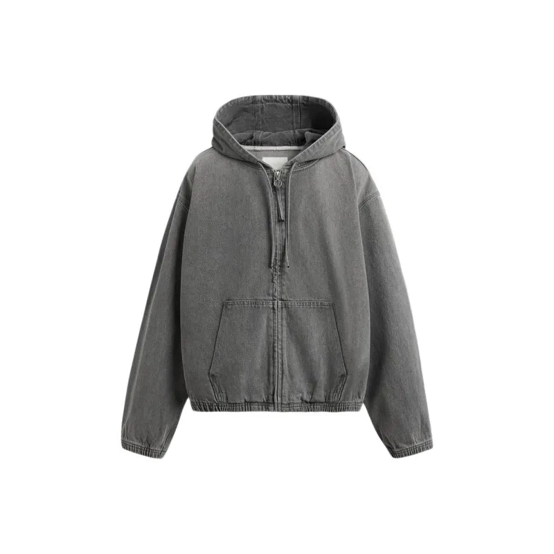 ZARA Denim Jackets Men Gray-0