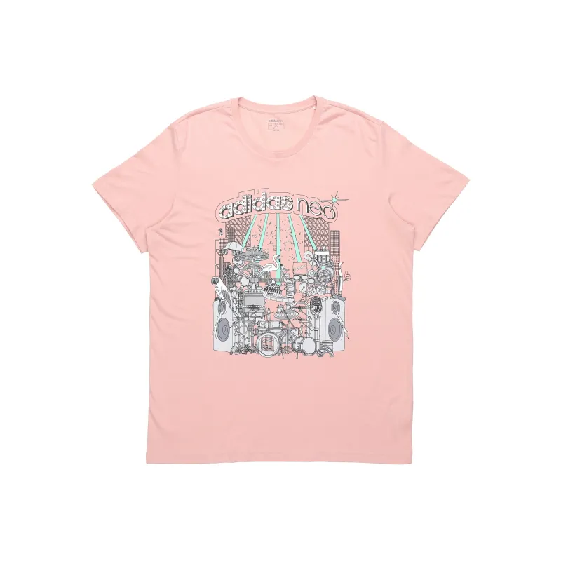 Adidas Neo Set-in Sleeve T-Shirt Men's Pink-0