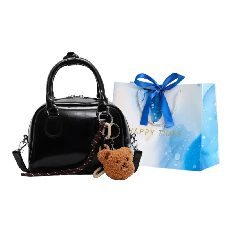 ROUNDOT PU Shoulder Bag Crossbody Bag Handbag Regular Women's Ecru Black/Khaki/Light Brown-7