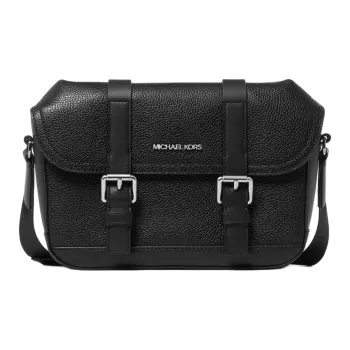 MICHAEL KORS COOPER Cow Leather Messenger Bag, Shoulder Bag Regular Men's Black