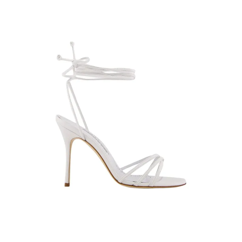 MANOLO BLAHNIK Strap Sandals 10.5cm Women's White-1