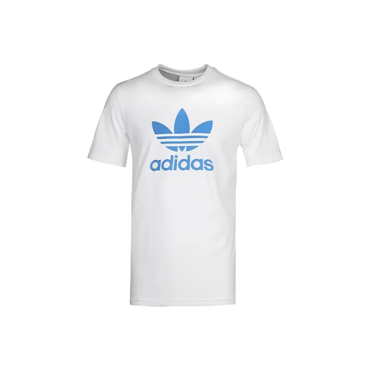Adidas Originals T Shirts Men White Blue-0