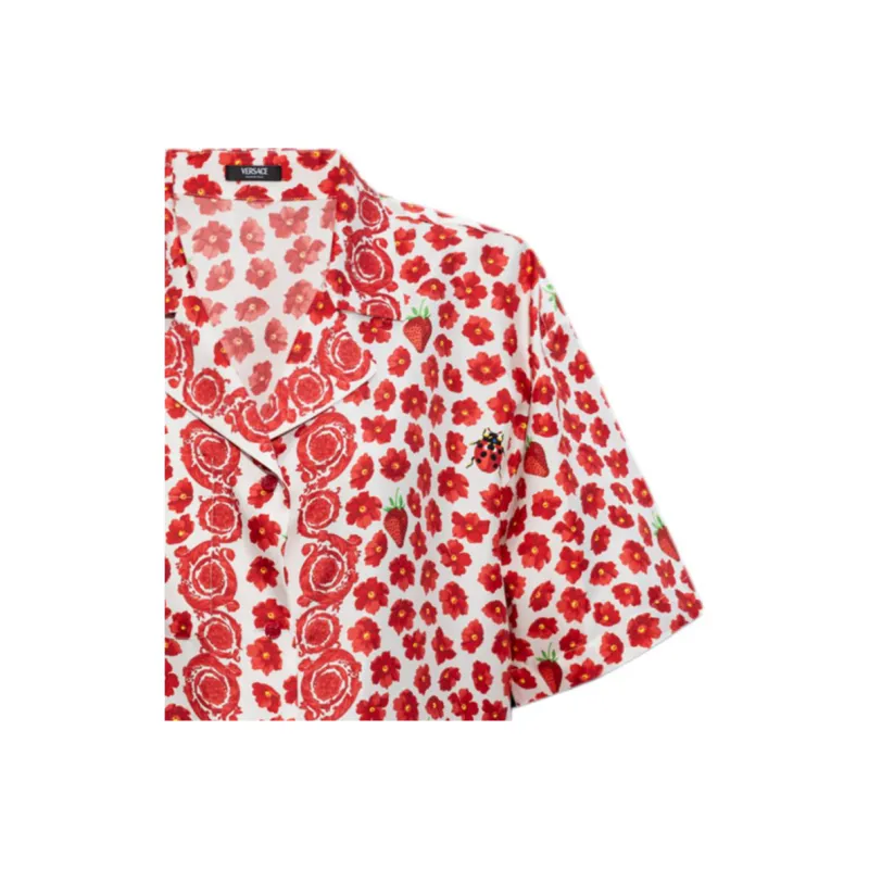 VERSACE Floral Printed Short Sleeved Shirt-3
