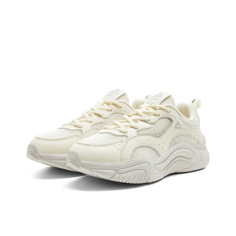 PEAK Anti Slip And Wear Resistant Lightweight Low Top Casual Shoes Women's White Gray-2