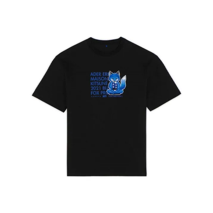 Ader Error X Maison Kitsune T-Shirts Unisex Black-0