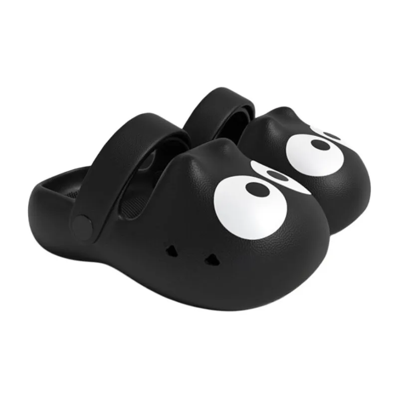 Yamada Hyakuju Closed Toe Slippers Black, White Pink-1