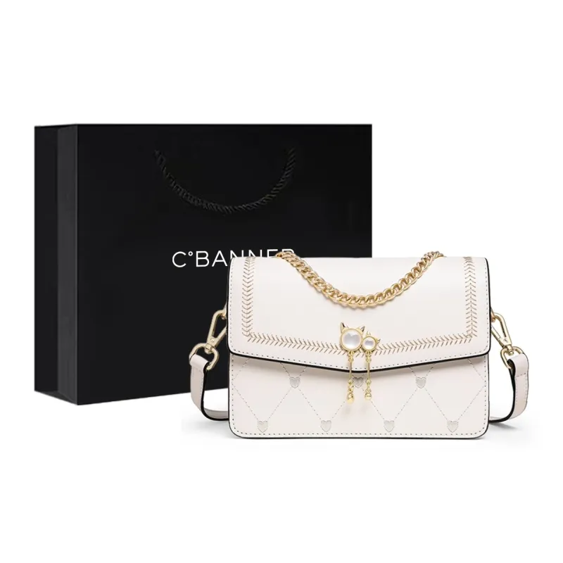 C°BANNER Split Cow Leather With Synthetic Leather Chain Small Square Bag Shoulder Bag Regular Women's Multicolor-10