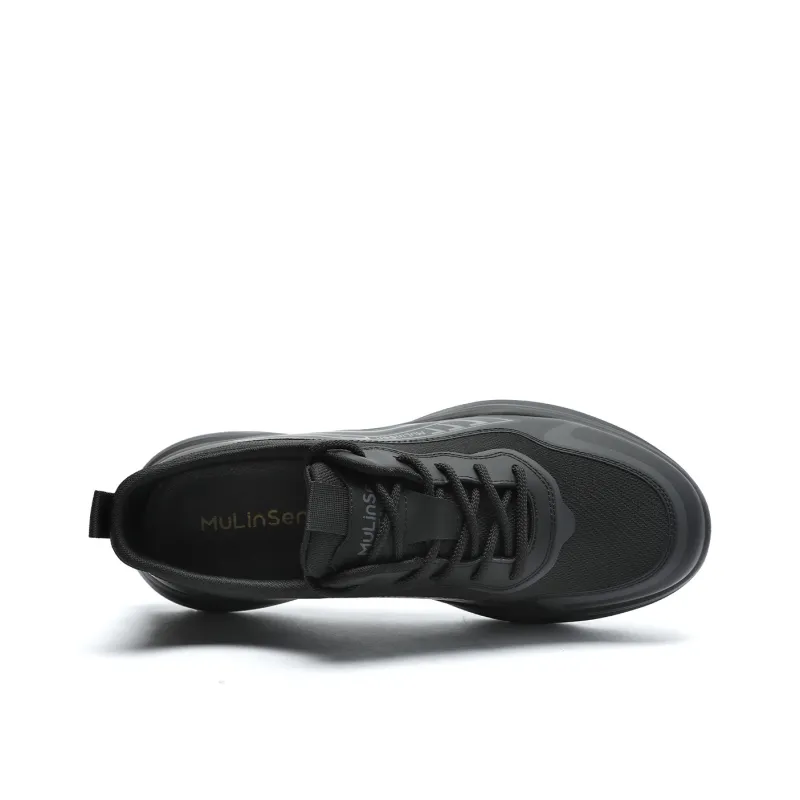 Mulinsen Travel Shoes Durable Lightweight And Breathable Low Top Casual Shoes Men's Black-1