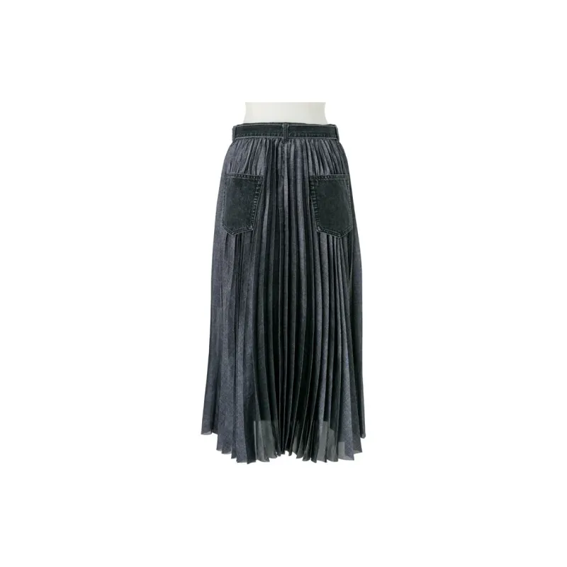 Sacai Pleated Denim Skirt-1
