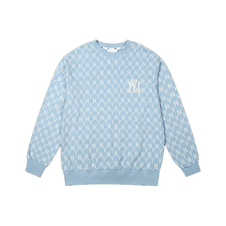 MLB New York Yankees Sweatshirt Unisex Sky Blue-0