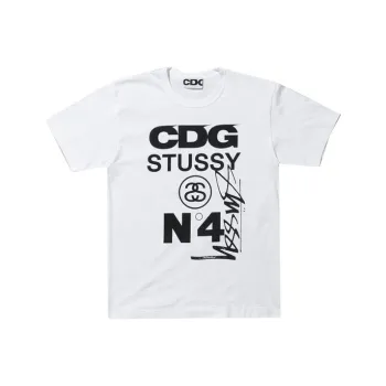 Stussy X CDG T Shirts Unisex White