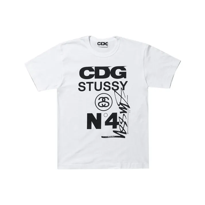 Stussy X CDG T Shirts Unisex White-0