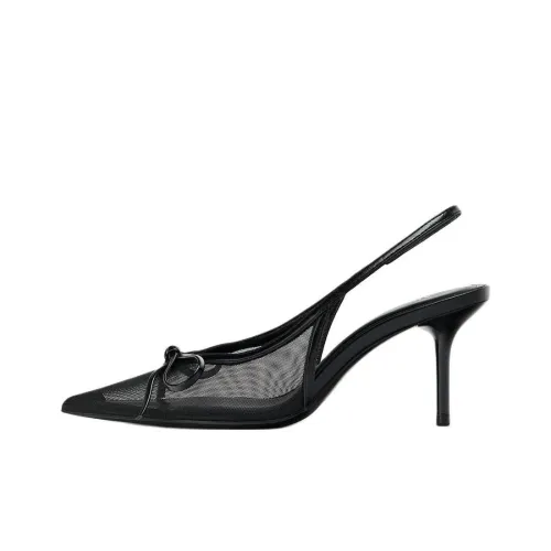 ZARA Slim Heel High Heels 8.5cm Women's Black