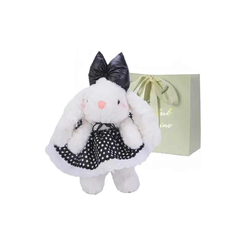 JIANGLIDA Plush Backpack Regular Women's Red Polka Dot Rabbit/Black Polka Dot Rabbit/Strawberry Rabbit-6