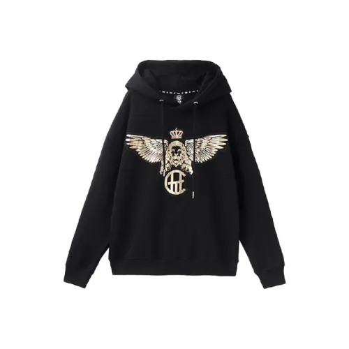 TCH [Ole Style]Best-Selling Angel Wings Diamond Black Gold Color Scheme Hoodie Pullover Unisex