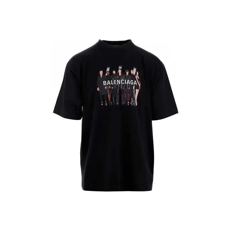 Balenciaga T Shirt Loose Fit Style Men's Black-0