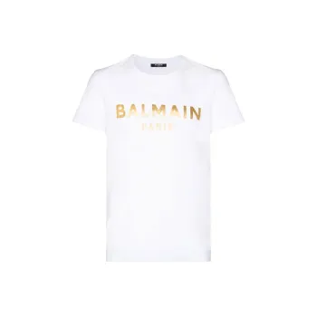 BALMAIN Logo Printed T Shirt