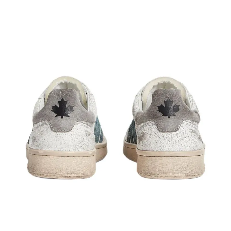DSQUARED 2 BOXER Low Top Skateboard Shoes Men's White Green-3