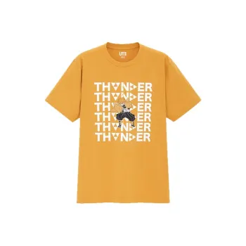 UNIQLO Drop Shoulder Sleeve T Shirt Unisex Yellow