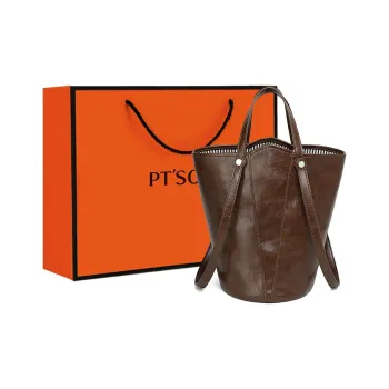 PT'SON Synthetic Leather One Shoulder Underarm Handbag Women's Brown Coffee