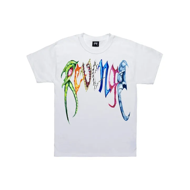 Revenge Straight T Shirt Unisex White-0