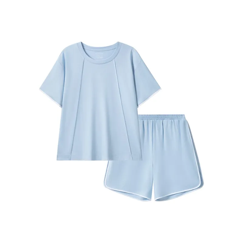 Shuya Pajama Set Women's Light Blue-0