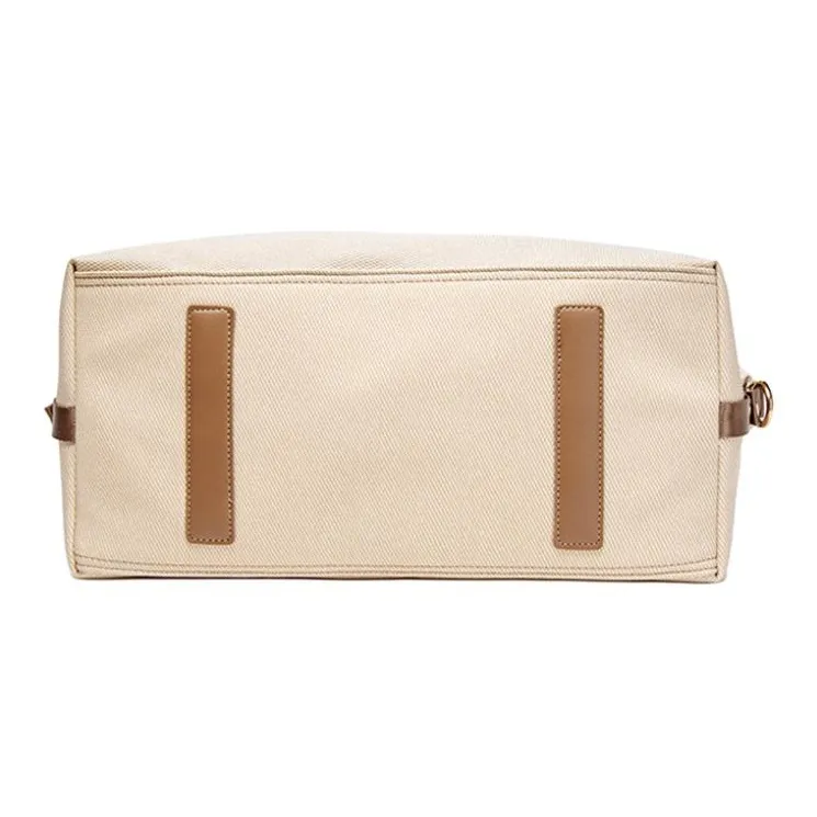 HAWA Canvas Handbag Regular Unisex Apricot Cream/Light Gray/Dark Gray-3