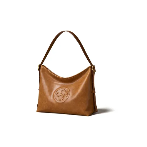 KAISER Top Grain Oil Wax Cow Leather Tote One Shoulder Bag Genuine Leather Women's Bag Regular Women's Amber/Black