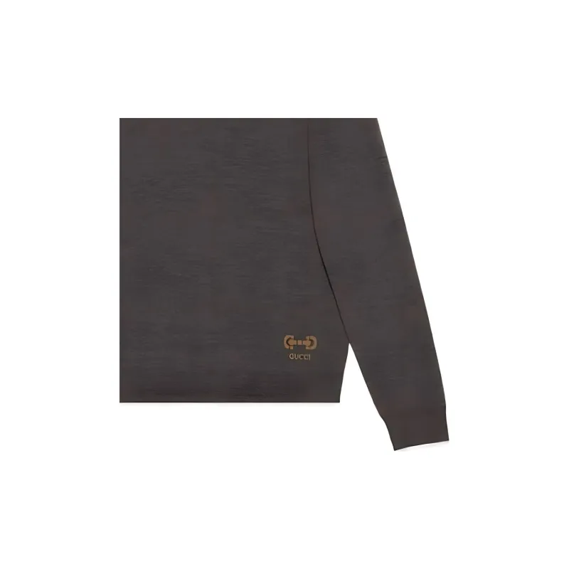 GUCCI Horsebit detail Mélange Jumper-5